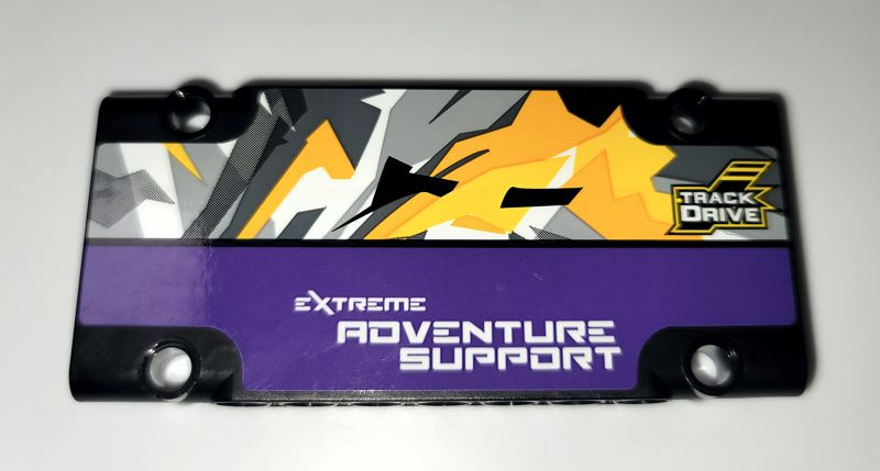 Lego Technic, Panel Plate 5 x 11 x 1 with White 'EXTREME ADVENTURE SUPPORT' on Dark Purple Background Pattern (Sticker) - Set 42069