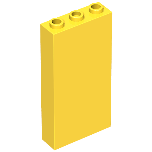 Lego Brick 1 x 3 x 5 without Side Supports / Yellow