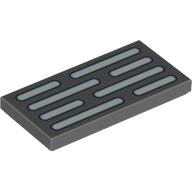 Lego Tile 2 x 4 with White Vents Print