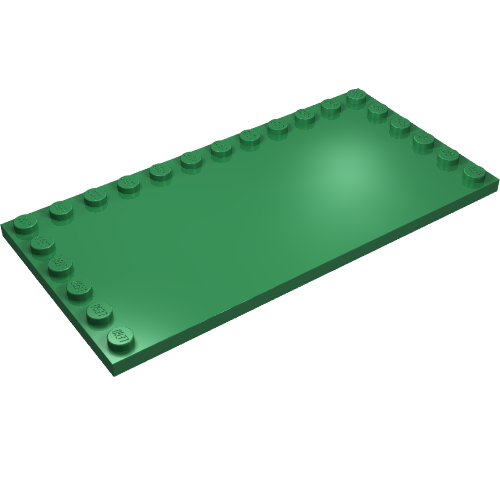 Lego Plate Special 6 x 12 with Studs on 3 Edges / Green