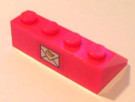 Lego Slope 45 2 x 4 with Mail Envelope Pattern (Sticker) - Set 4564