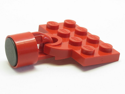 Lego Plate, Modified 2 x 4 with Train Coupler Open for Magnet with (Same Color) Magnet Coupling, Train - 7.5mm Cylinder (737a / x547a)