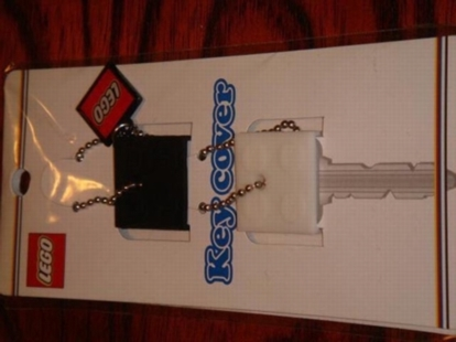 Lego 2 x 2 Brick - Soft Key Cover Key Chain Set - Black and White