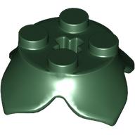 Lego Plant, Leaves, Round 2 x 2 x 2/3 with + Axle Hole and 4 Leaf Extensions / Dark Green
