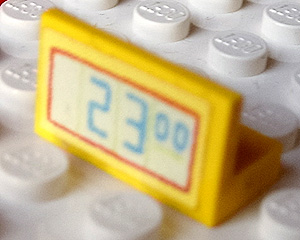 Lego Panel 1 x 2 x 1 with '23.00' Digital Display Pattern (Sticker) - Set 3116