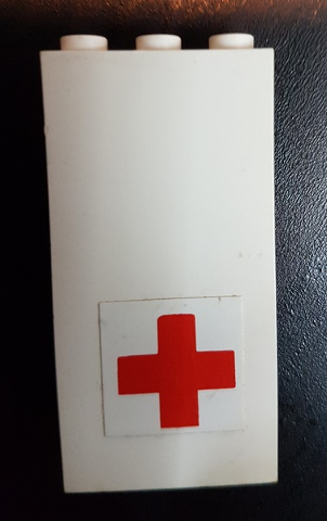 Lego Brick 1 x 3 x 5 with Red Cross Pattern (Sticker) - Set 231-1