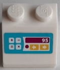 Lego Slope 45 2 x 2 with Medium Azure Cash Register with Number 95 and Buttons Pattern (Sticker) - Set 41134 / White