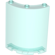 Lego Panel 4 x 4 x 6 Quarter Cylinder / Trans-Light Blue