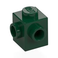 Lego Brick Special 1 x 1 with Studs on 2 Adjacent Sides / Dark Green