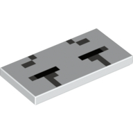 Lego Tile 2 x 4 with Pixelaed Minecraft Ghast Closed Eyes Print