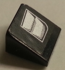 Lego Slope 30 1 x 1 x 2/3 with Silver Vent Holes Pattern Model Left Side (Sticker) - Set 8154