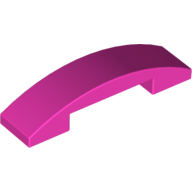 Lego Slope Curved 4 x 1 Double with No Studs / Dark Pink