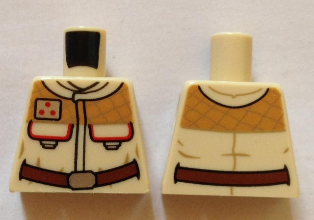 Lego Torso SW Rebel Officer Jacket, Belt and Pockets Pattern / Tan