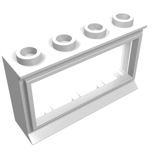 Lego Window 1 x 4 x 2 Classic with Long Sill [Complete] / White