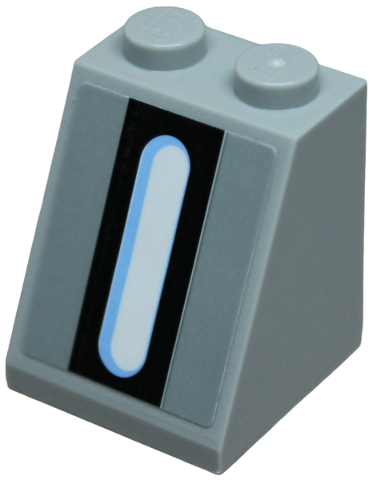 Lego Slope 65 2 x 2 x 2 with Bottom Tube with SW Death Star Wall Light Pattern (Sticker) - Set 75159 / Light Bluish Gray