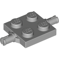 Lego Plate Special 2 x 2 with Wheel Holders / Light Bluish Gray