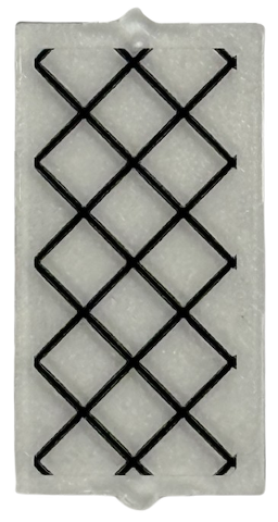 Lego Glass for Window 1 x 2 x 3 with Black Lattice Pattern (Sticker) - Set 76451 / Trans-Clear