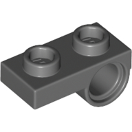 Lego Plate Special 1 x 2 with Pin Hole Underneath / Dark Bluish Gray