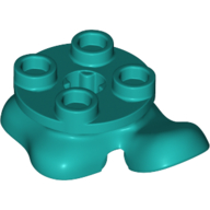 Lego Feet, 2 x 2 x 2/3, Front Left Foot Forward with 4 Studs on Top / Dark Turquoise