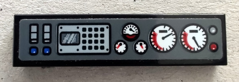 Lego Tile 1 x 4 with Gauges Pattern (Sticker) - Set 42068