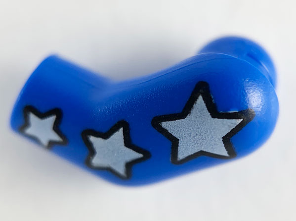 Lego Arm, Left with 3 White Stars Pattern / Blue