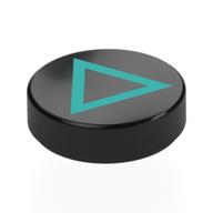 Lego Tile Round 1.5 x 1.5 with Dark Turquoise Triangle Print