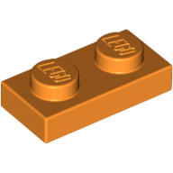 Lego Plate 1 x 2 / Orange