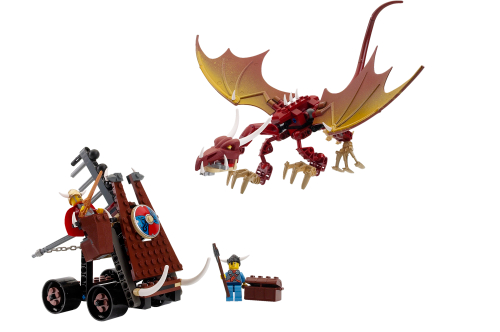 Lego Viking Catapult versus the Nidhogg Dragon