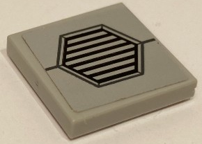 Lego Tile 2 x 2 with Black and Dark Bluish Gray Hexagonal Air Vent Pattern (Sticker) - Set 75201