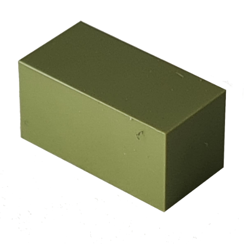 Lego Modulex Tile 1 x 2 with Internal Supports / Modulex Olive Green