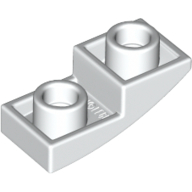 Lego Brick Curved Inverted 2 x 1 / White