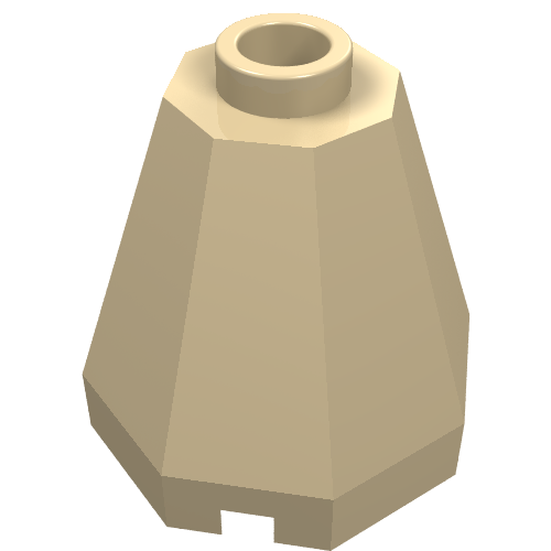 Lego Cone 2 x 2 x 1 2/3 Octagonal, Open Stud / Tan