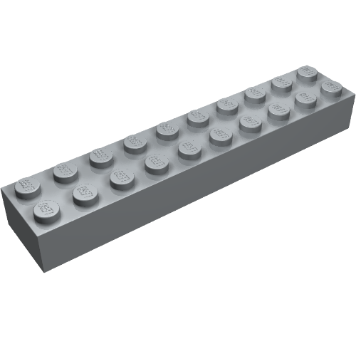 Lego Brick 2 x 10 / Pearl Light Gray
