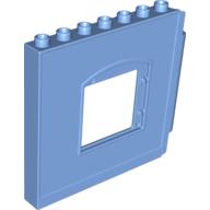 Lego Duplo Building Wall 1 x 8 x 6 with Window Opening, Hinge on Right / Medium Blue