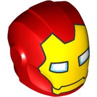 Lego Helmet with Armor Plates and Ear Protectors with Yellow Mask with White Eye Slits Print