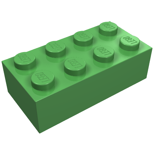 Lego Brick 2 x 4 / Bright Green