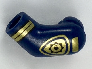 Lego Arm, Left with Gold Police Badge and Stripes Pattern / Dark Blue