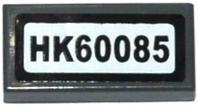 Lego Tile 1 x 2 with 'HK60085' Pattern (Sticker) - Set 60085