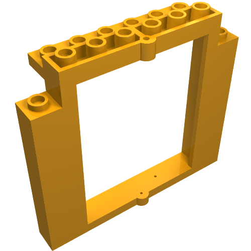 Lego Door Frame 2 x 8 x 6 Swivel without Bottom Notches / Medium Orange