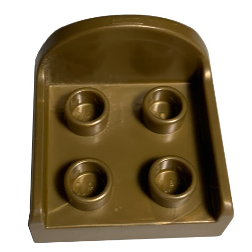 Lego Duplo Chair with 4 Studs and Rounded Back / Flat Dark Gold