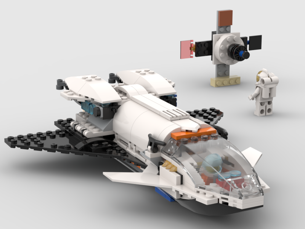 Lego 60226 Shuttle with detachable front rocket & satellite