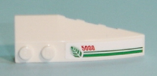 Lego Wedge 6 x 2 Left with Wheat Spike and Red '5000' Pattern (Sticker) - Set 7636