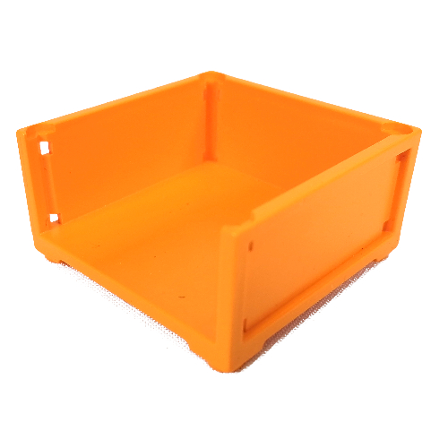 Lego Scala, Container / Box 7 x 7 x 3 with 3 sides / Medium Orange