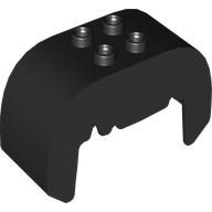 Lego Duplo Brick, Hair, 2 x 2 Top Studs, Straight, Jagged Bangs / Black