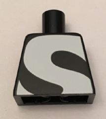 Lego Torso with Large White Letter S Pattern / Black