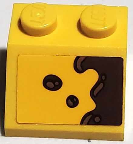 Lego Slope 45 2 x 2 with Reddish Brown Mud Splashes Pattern Model Right Side (Sticker) - Set 75938 / Yellow