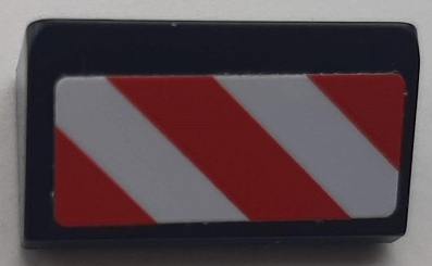 Lego Slope 30 1 x 2 x 2/3 with Red and White Danger Stripes Pattern Model Right Side (Sticker) - Set 60183