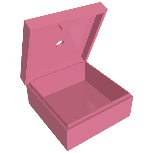 Lego Box 3.5 x 3.5 x 1.3 with Hinged Lid / Medium Dark Pink