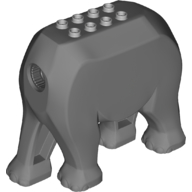 Lego Animal Body Part, Elephant Body with 8 Studs / Light Bluish Gray