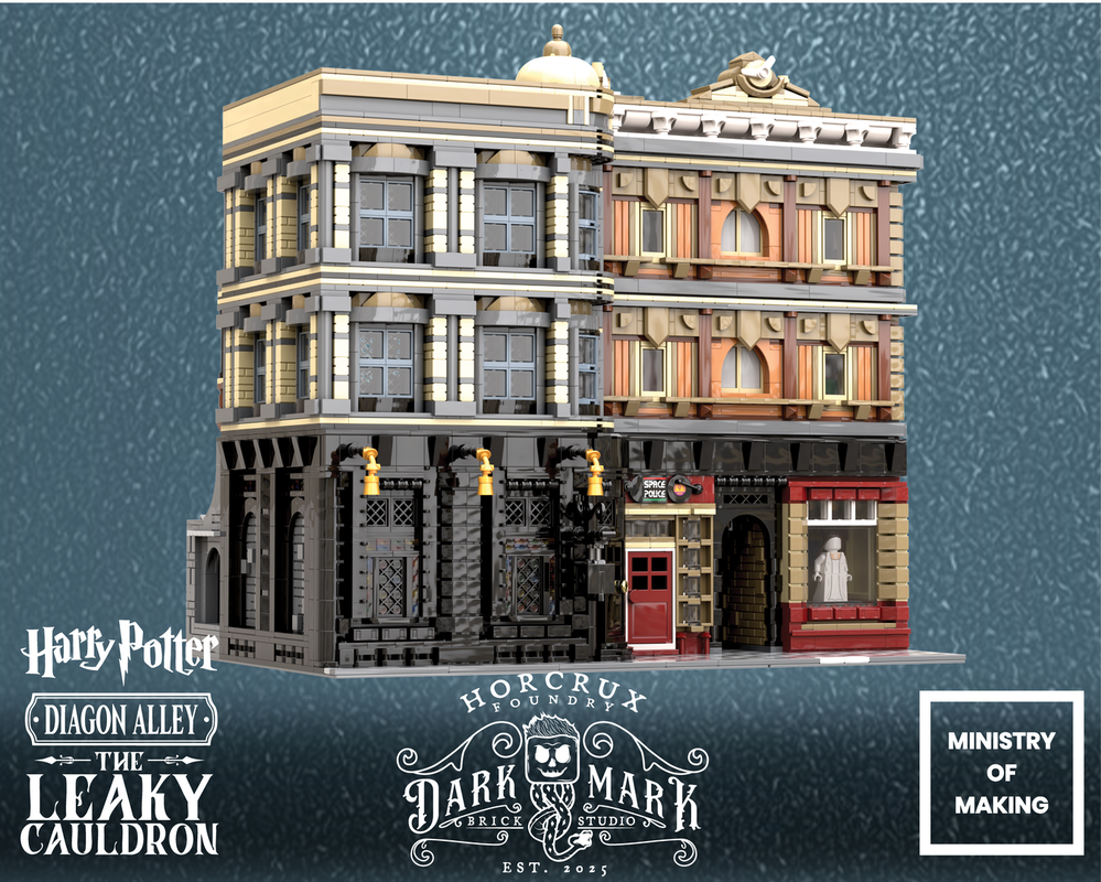 Lego Diagon Alley: The Leaky Cauldron + Diagon Alley Entrance Modular